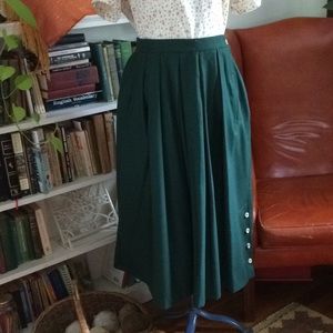 Hunter Green Country Wool Skirt